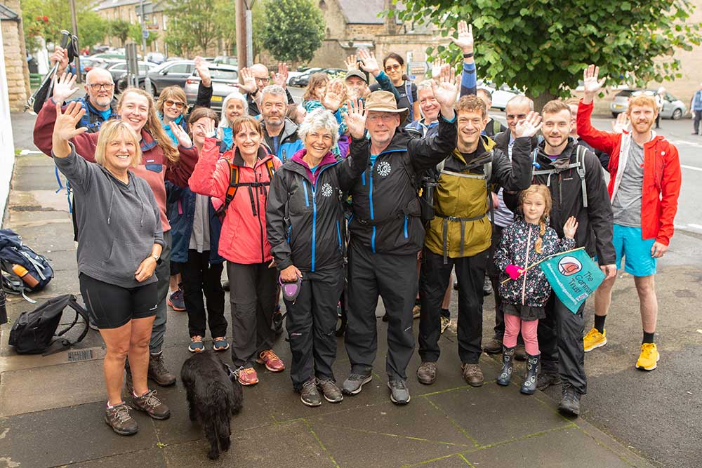 Photograph of supporters of The Canmore Trust on the walk from Land's End to John O'Groats