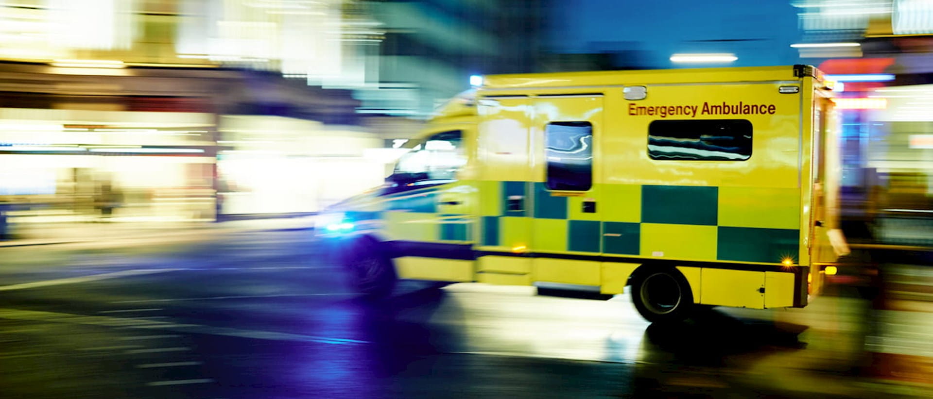 Blurred photograph of ambulance