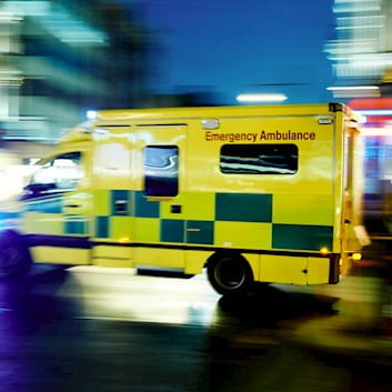 Blurred photograph of ambulance