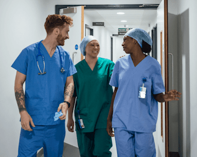group of consultants in corridor