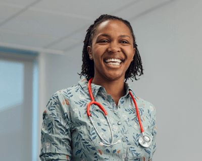 female doctor smiling