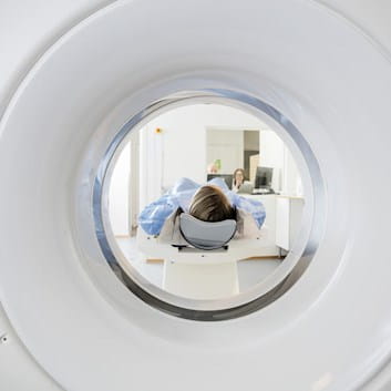 Patient in a CT scanner