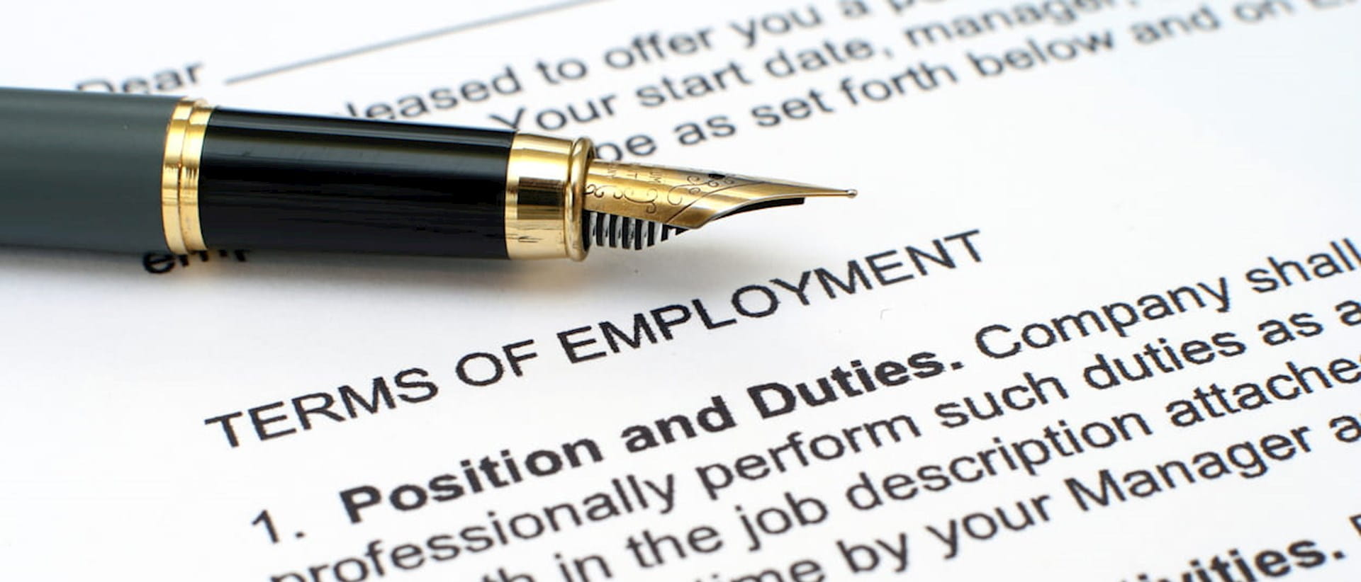 Terms of employment document