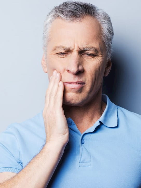Older man with toothache