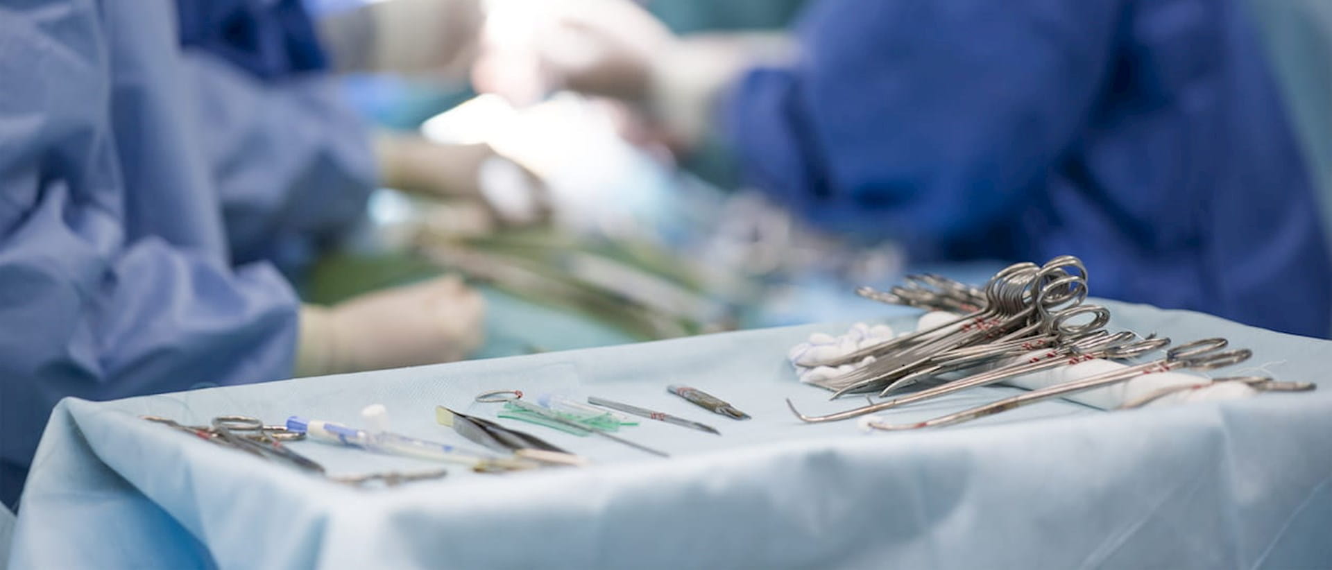 Surgical instruments in operating theatre
